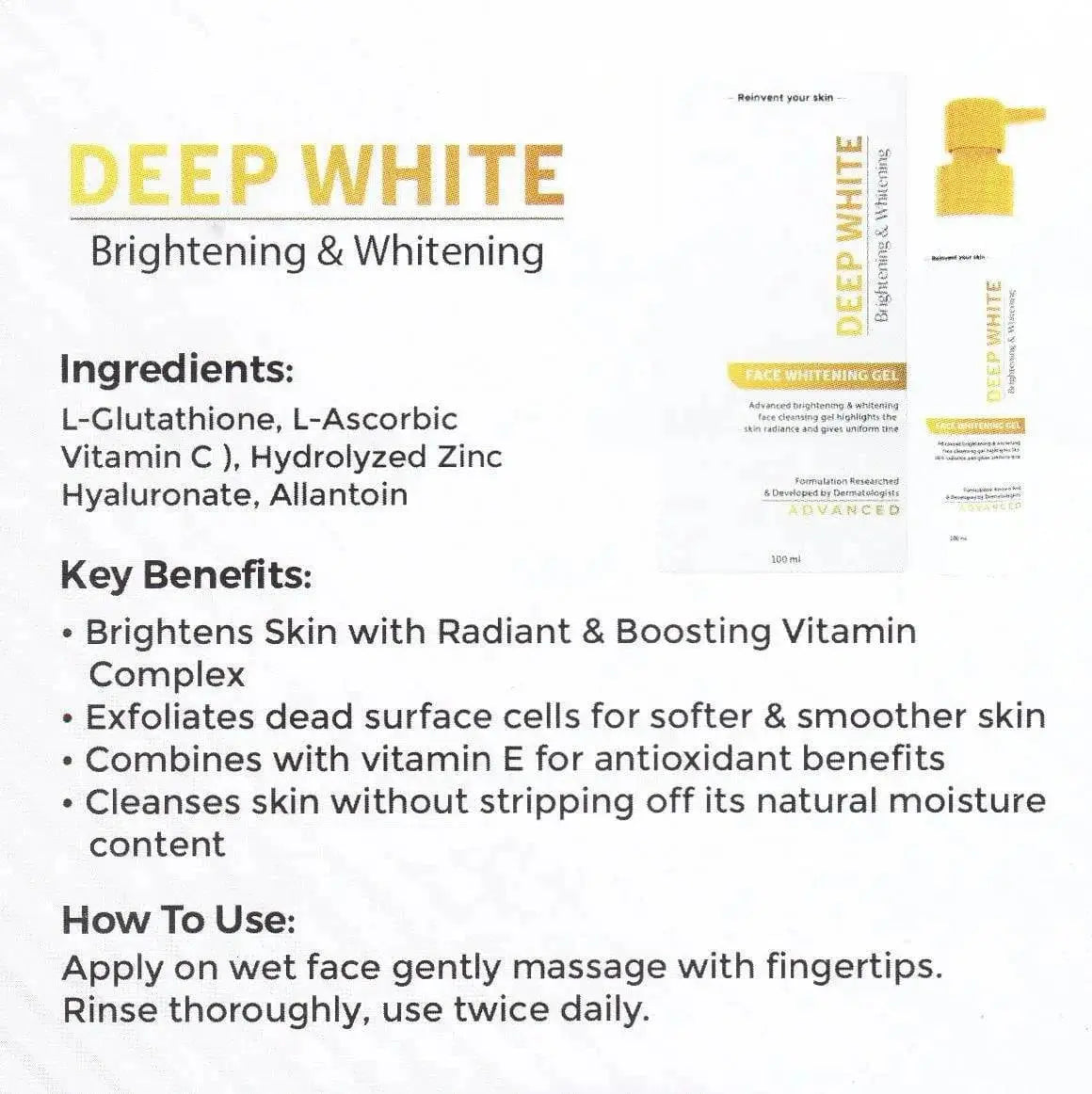 Deep white face gel