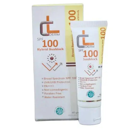 CL Derm SPF 100 Hybrid Sunblock – Ultimate UV Protection | 40g - dermatologists.pk