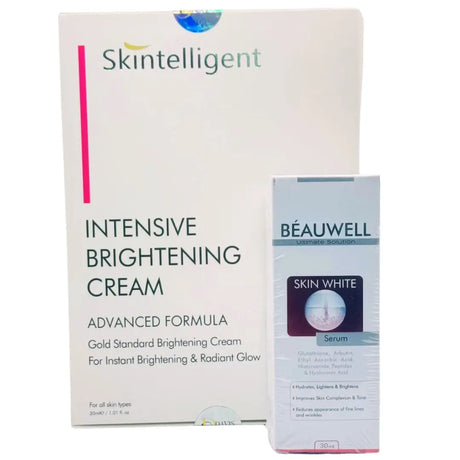 Glowing Skin Discount Box: Beauwell Skin Whitening Serum & Davis & Co. Intensive Brightening Cream - dermatologists.pk