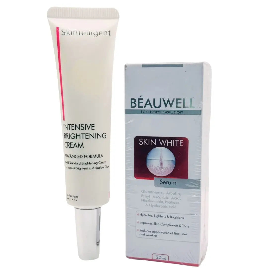 Glowing Skin Discount Box: Beauwell Skin Whitening Serum & Davis & Co. Intensive Brightening Cream - dermatologists.pk