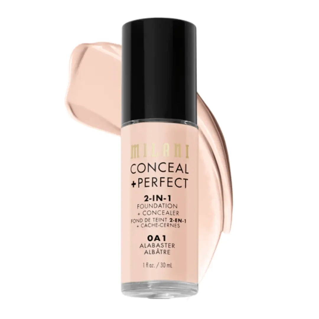 MILANI 2 IN 1 FOUNDATION & CONCEALER (Light 00B 30ml)