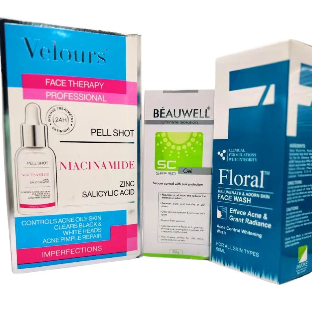 Oily Skin Care Discount Box: Sunscreen, Face Wash & Serum - dermatologists.pk