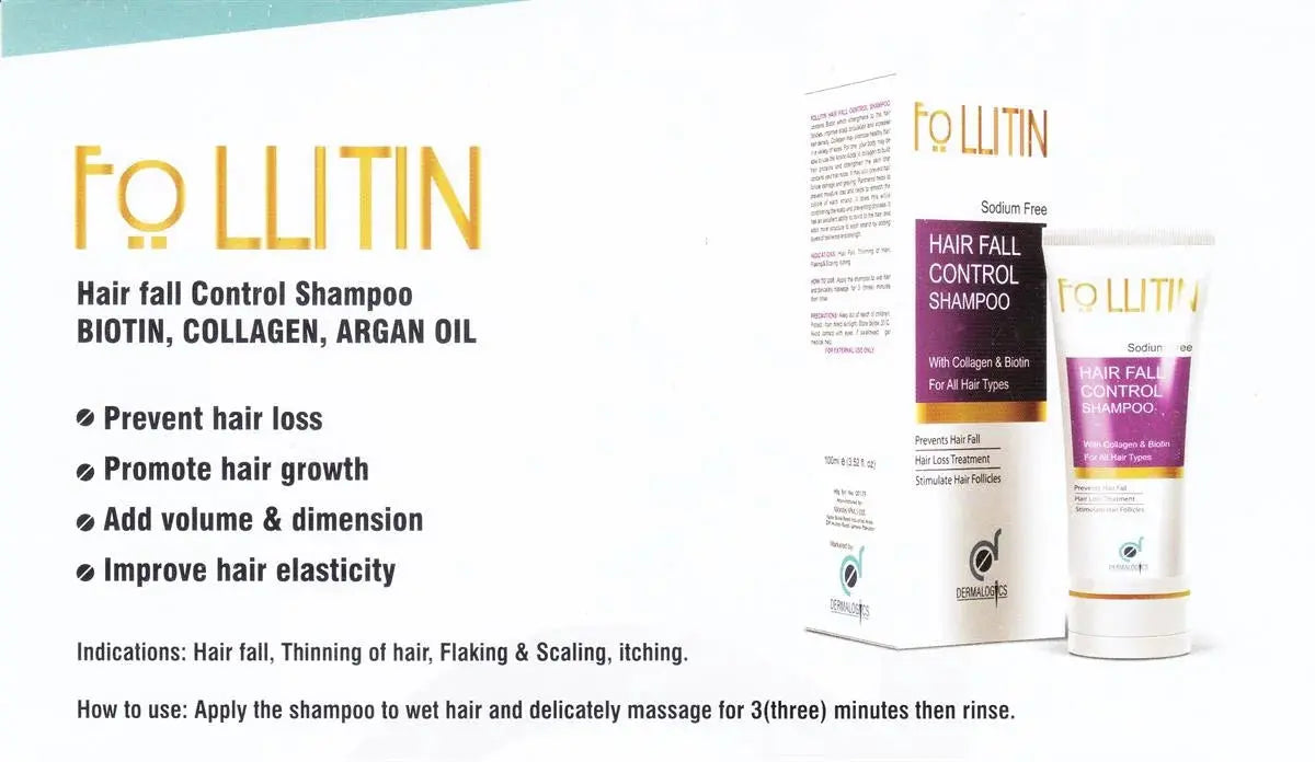 Anti Fall Hair Shampoo: Follitin Sodium-Free Formula with Biotin - dermatologists.pk