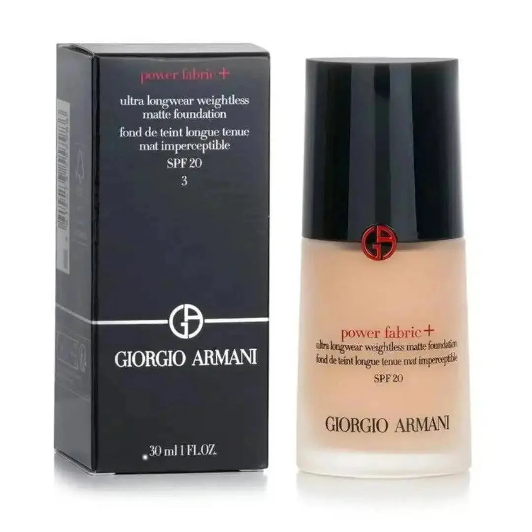 GIORGIO ARMANI POWER FABRIC + WEIGHTLESS MATTE FOUNDATION #3 - 30ml: LONG-LASTING WEAR FORMULA