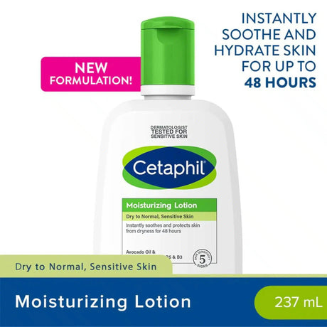 CETAPHIL MOISTURIZING LOTION FOR SENSITIVE DRY TO NORMAL SKIN 237Ml - dermatologists.pk