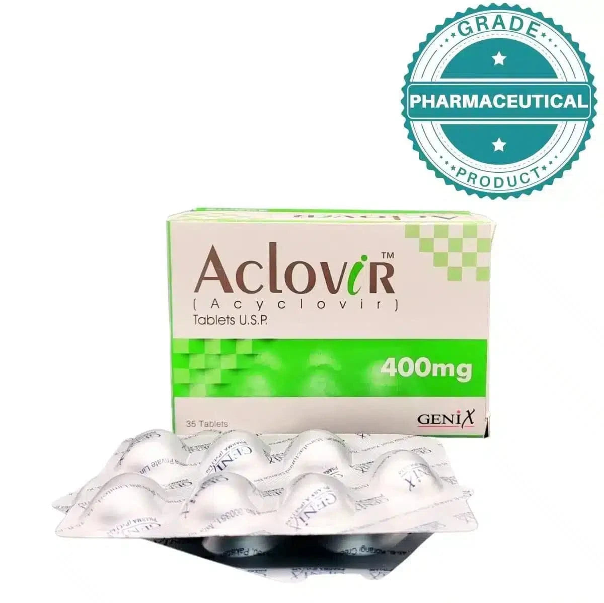 ACLOVIR TABLET (ACYCLOVIR) 400mg PACK OF 35 TABLETS - dermatologists.pk