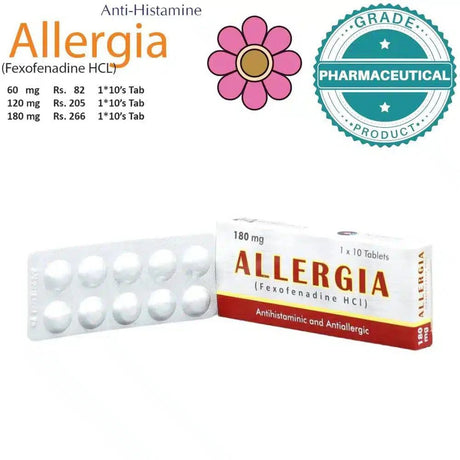 Allergia Tablets 180mg 