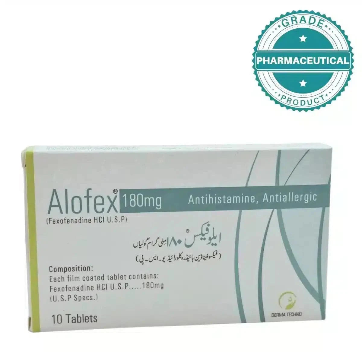 ALOFEX TABLET (FEXOFENADINE HCI U.S.P) 180mg PACK OF 10 TABLETS - dermatologists.pk