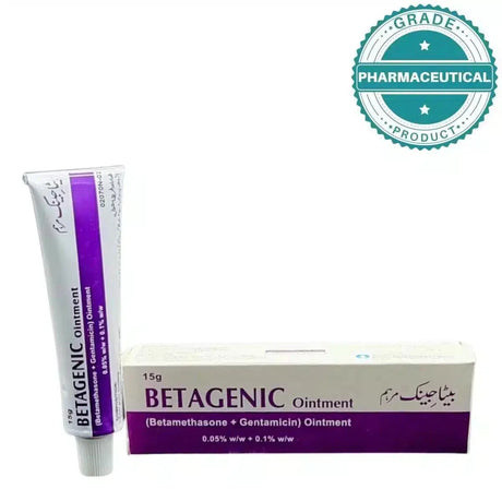 BETAGENIC OINTMENT 15G (BETAMETHASONE+GENTAMICIN) - dermatologists.pk