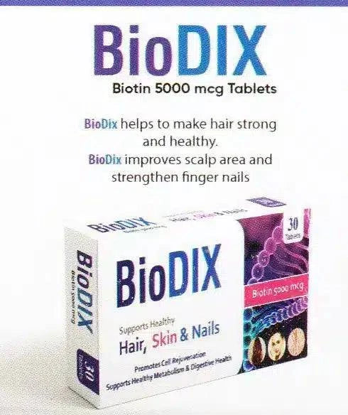 BIODIX HAIR, SKIN, NAILS SUPPLEMENTS 30 TABLETS - dermatologists.pk