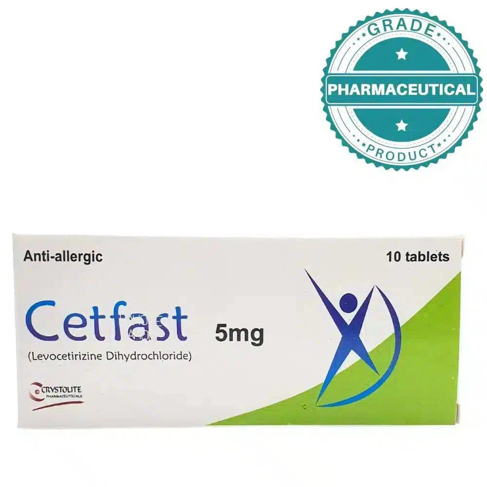 CETFAST TABLETS ANTI-ALLERGIC 5mg PACK OF 10 TABLES - dermatologists.pk