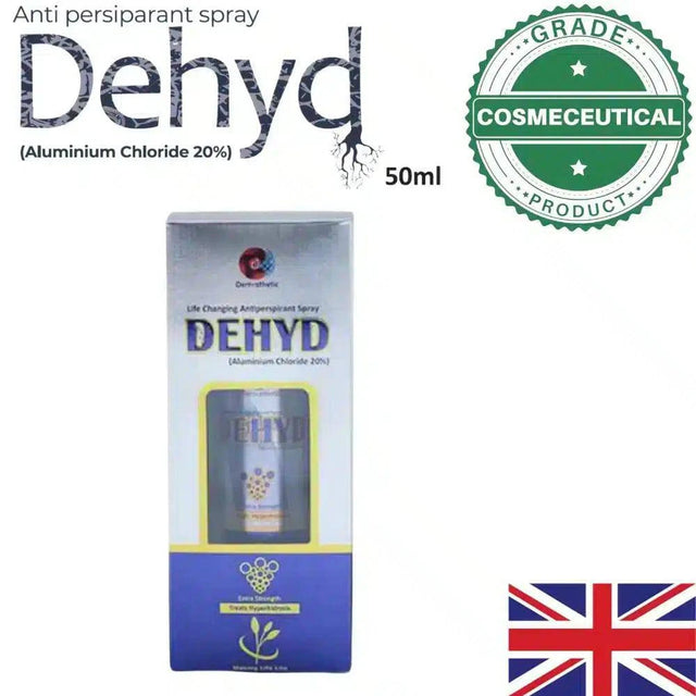 DEHYD SPRAY ALUMINIUM CHLORIDE 20% TREATS HYPERHIDROSIS 50ml