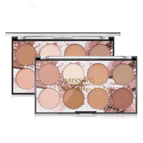 MISS ROSE PALLETE WITH 8 CONTOUR AND HIGHLIGHTER SHADES