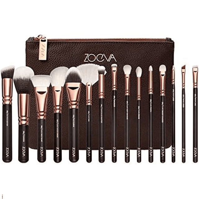 ZOGVA BRAND 15-PIECE BLACK BRUSH SET