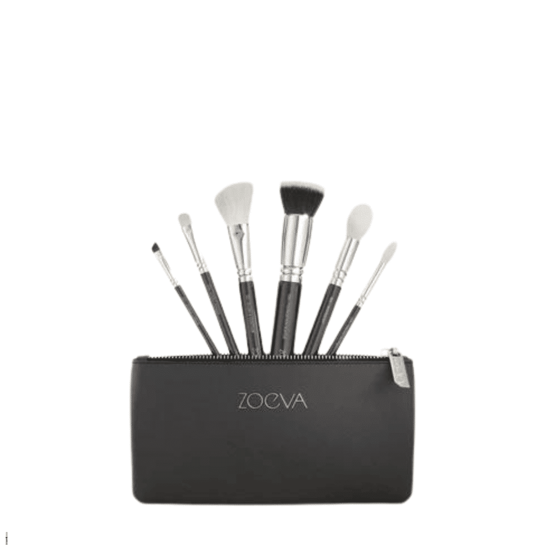 ZOGVA BRANDED 18PES BRUSH SET WHITE & BLACK