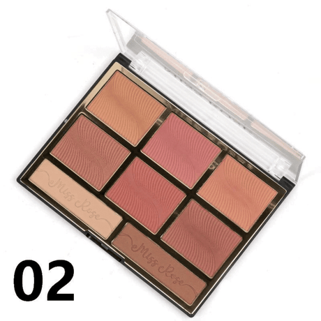 MISS ROSE PALETTE 6 BLUSH COLORS & 2 BRONXER SHADES PALETTE 02