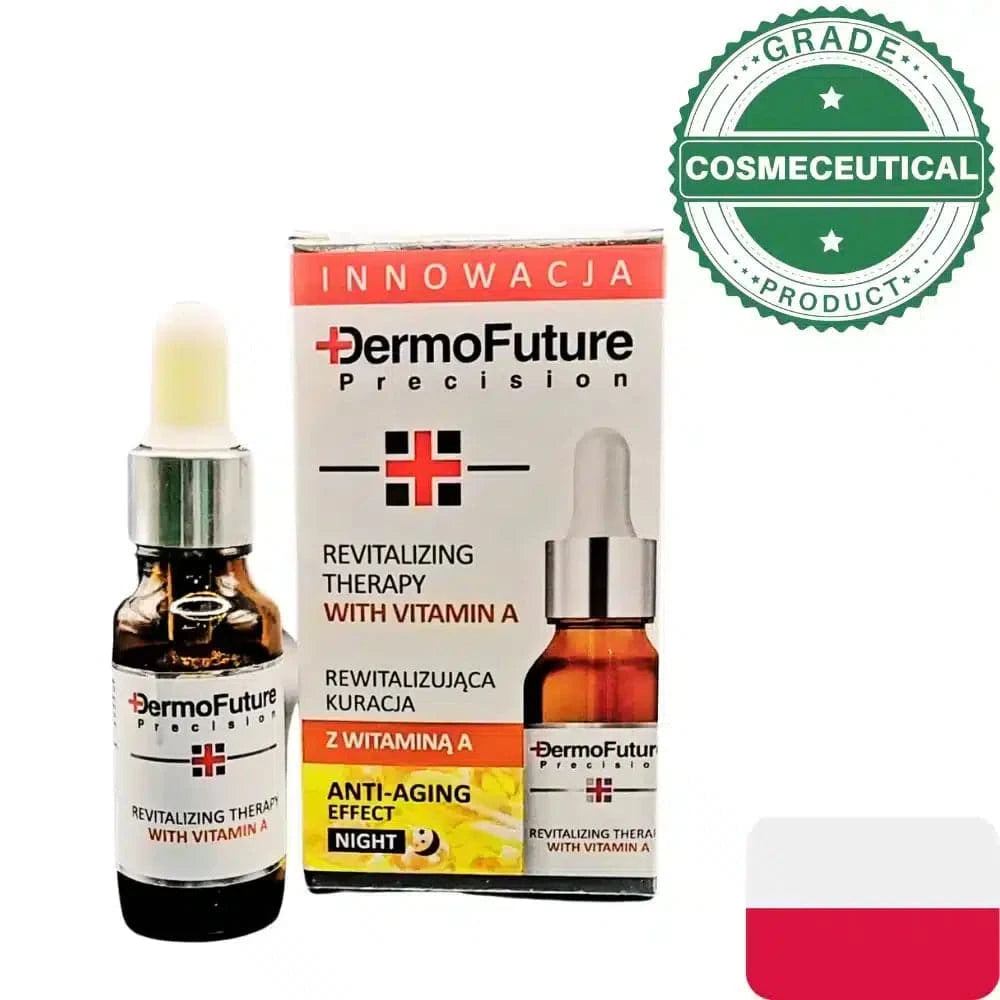 DERMOFUTURE ANTI AGING NIGHT SERUM WITH VITAMIN A 20ml (MADE IN POLAND) - dermatologists.pk