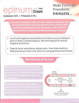 EPINUM CREAM (LIDOCAINE PRILOCAINE) 30gram - dermatologists.pk