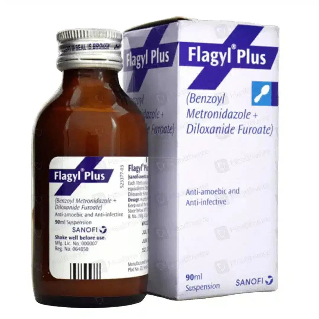 Flagyl Plus 90ml Suspension (Diloxanide Furoate/Metronidazole) - Sanofi-Aventis | Dermatologists.pk - dermatologists.pk