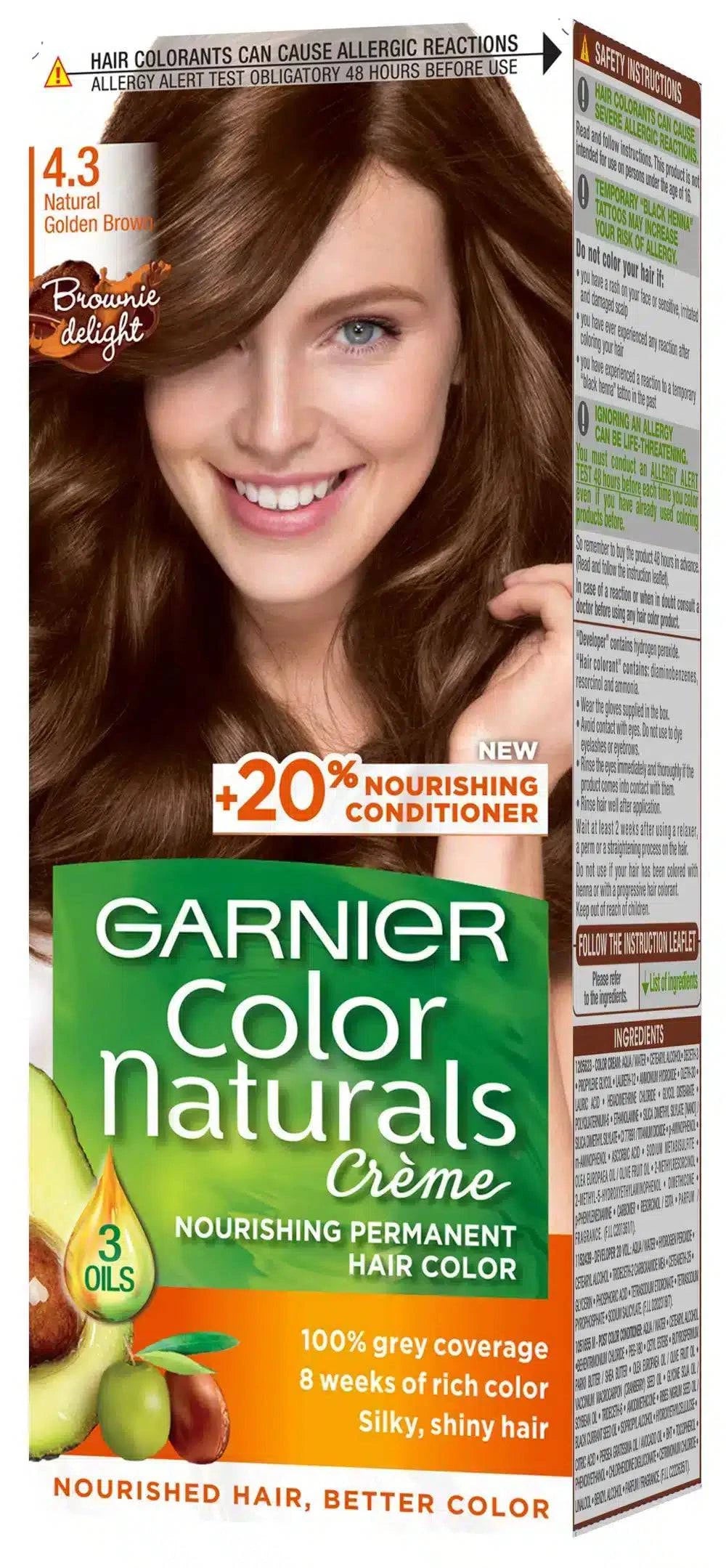 GARNIER COLOR NATURALS 4.3 GOLDEN BROWN - dermatologists.pk