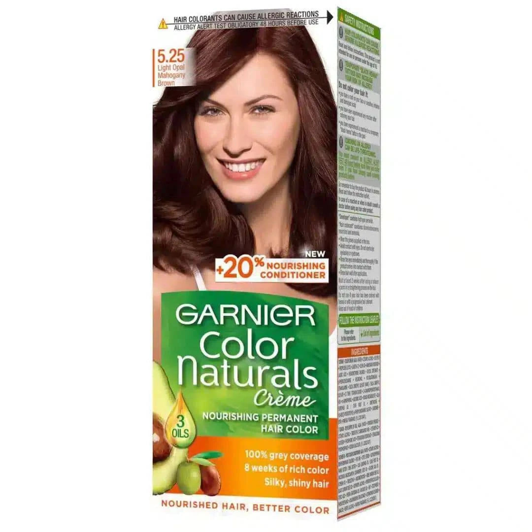 GARNIER COLOR NATURALS - 5.25 LIGHT OPAL MAHOGANY BROWN HAIR COLOR - dermatologists.pk