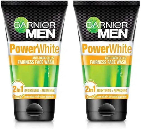 GARNIER MEN POWER BRIGHT 2-IN-1 BRIGHTENING FACE WASH AND SHAVING FOAM 100ml - dermatologists.pk