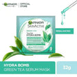 GARNIER SKIN ACTIVE HYDRA BOMB GREEN TEA TISSUE FACE MASK 28g - dermatologists.pk