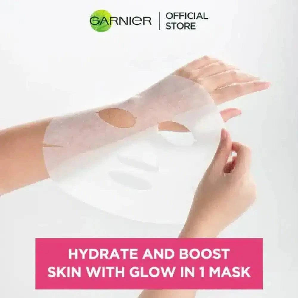 GARNIER SKIN ACTIVE HYDRA BOMB SAKURA TISSUE FACE MASK,HYDRATING AND GLOW BOOSTING 28g - dermatologists.pk