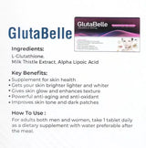 GLUTA BELLE SUPPLEMENT FOR SKIN HEALTH 500mg - dermatologists.pk