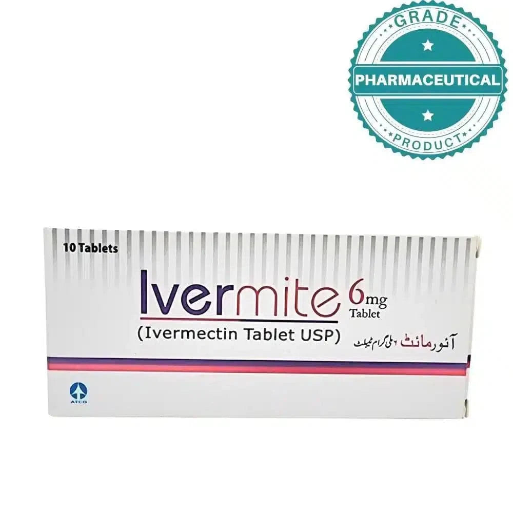 IVERMITE TABLET 6mg (INERMECTIN TABLET USP) PACK OF 10 TABLETS - dermatologists.pk