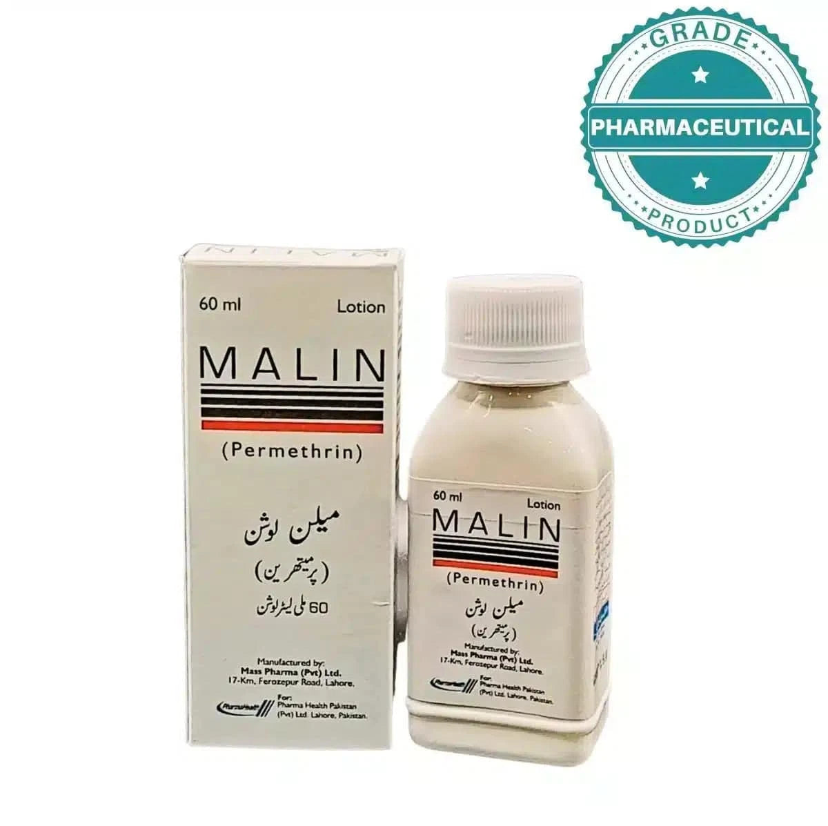 MALIN LOTION (PERMETHRIN) FOR EXTERNAL USE ONLY 60ml - dermatologists.pk