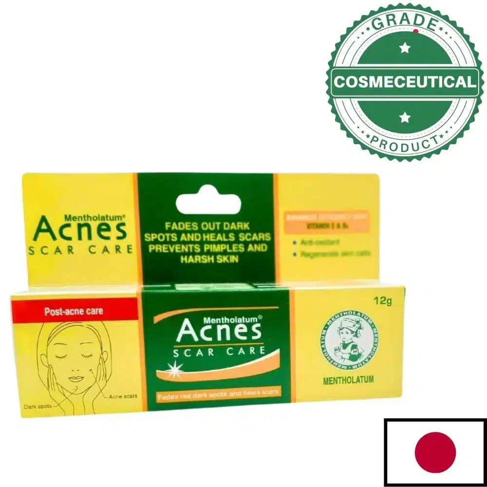 MENTHOLATUM ACNES SCAR CARE 12g / FADES OUT DARK SPOTS AND HEALS SCARS - dermatologists.pk