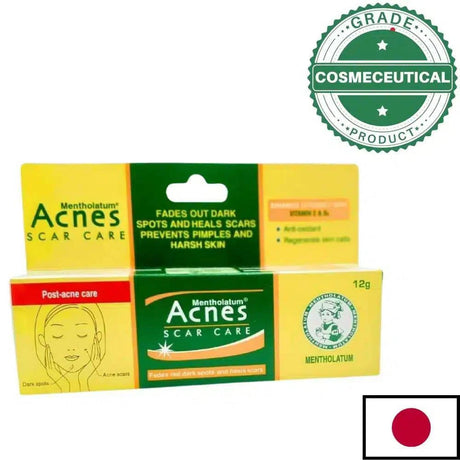 MENTHOLATUM ACNES SCAR CARE 12g / FADES OUT DARK SPOTS AND HEALS SCARS - dermatologists.pk