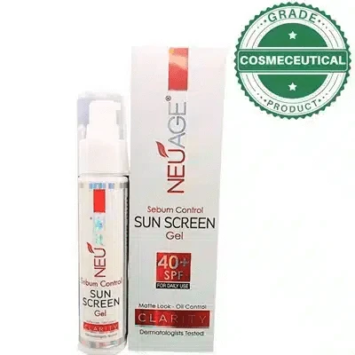 NEUAGE SEBUM CONTROL SUN SCREEN GEL 40+ SPF MATTE LOOK OIL CONTROL 50ml - dermatologists.pk