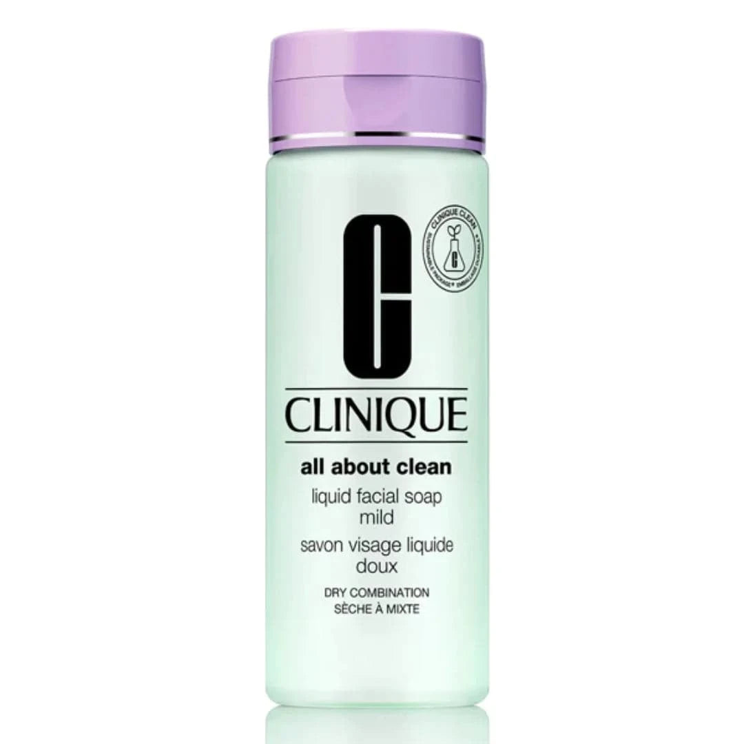 CLINIQUE LIQUID FACIAL SOAP MILD GENTLE LIQUID FACE CLEANSER FOR DRY COMBINATION SKIN 200ML - dermatologists.pk