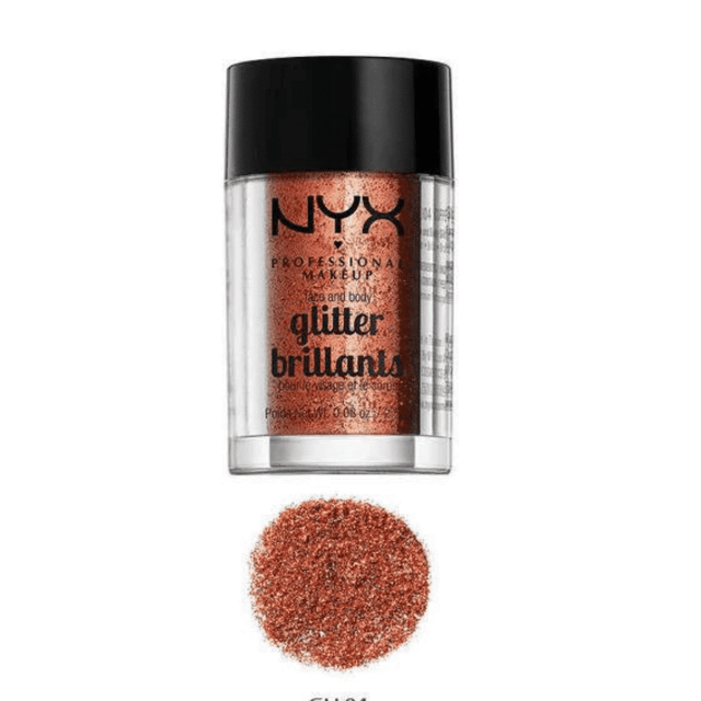 NYX BRILLIANT GLITTER FOR FACE AND BODY IN GLI 04 COPPER