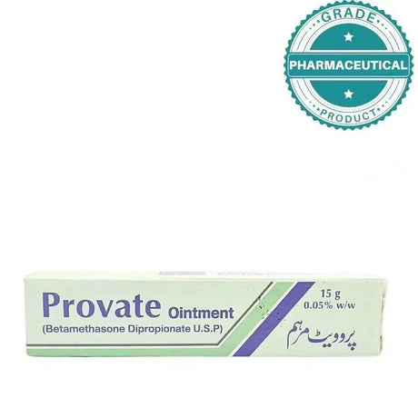 PROVATE OINTMENT (BETAMETHASONE DIPROPIONATE) 15g - dermatologists.pk