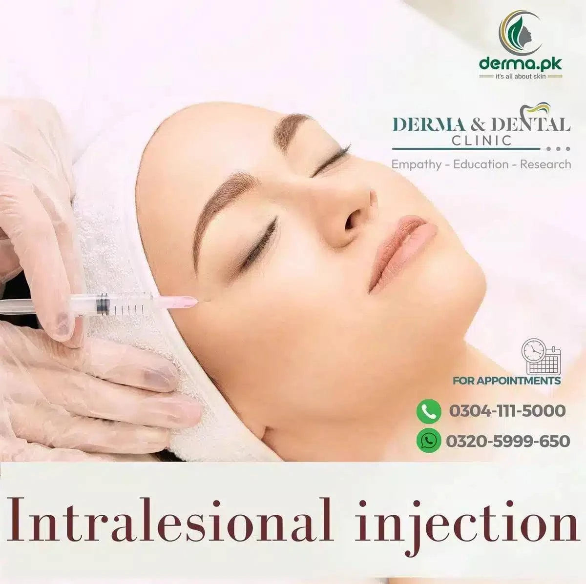 Precision Dermatological Care: Intralesional Injections at Derma & Dental Clinic - dermatologists.pk