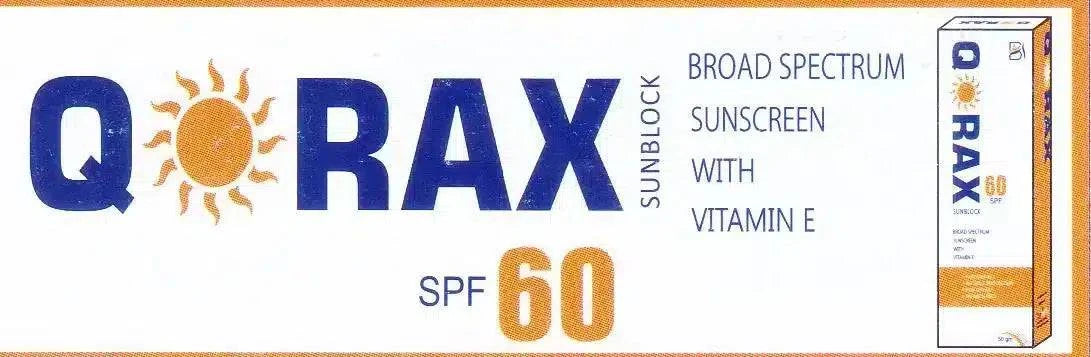 QORAX SUNBLOCK SPF 60 BROAD SPECTRUM SUNSCREEN WITH VITAMIN E 50gm - dermatologists.pk