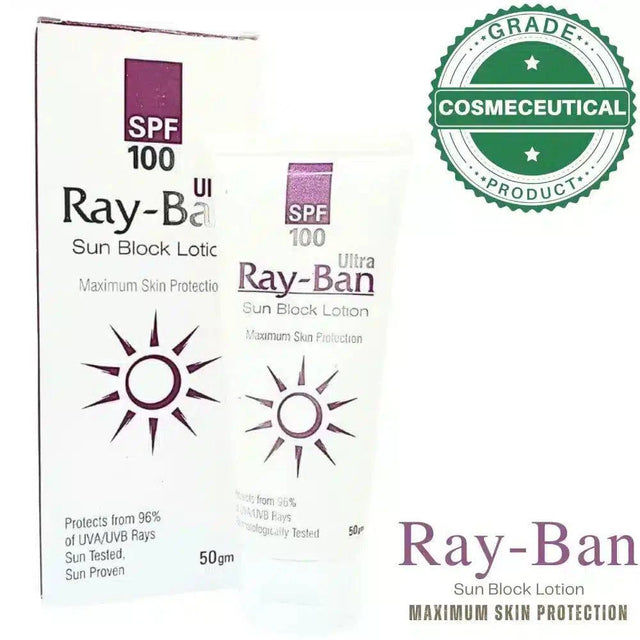 RAY-BAN ULTRA SUNBLOCK LOTION SPF 100 MAXIMUM SKIN PROTECTION 50gm