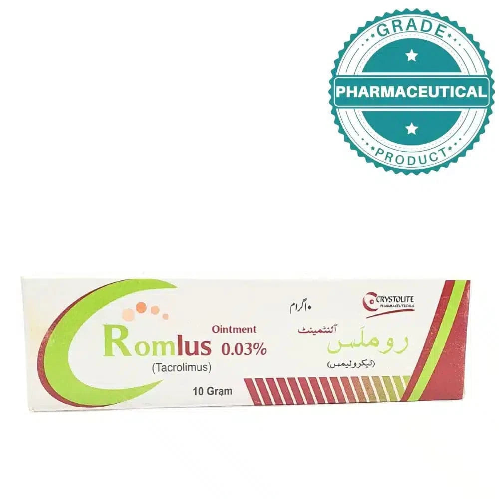 ROMLUS 0.03% OINTMENT 10g - dermatologists.pk