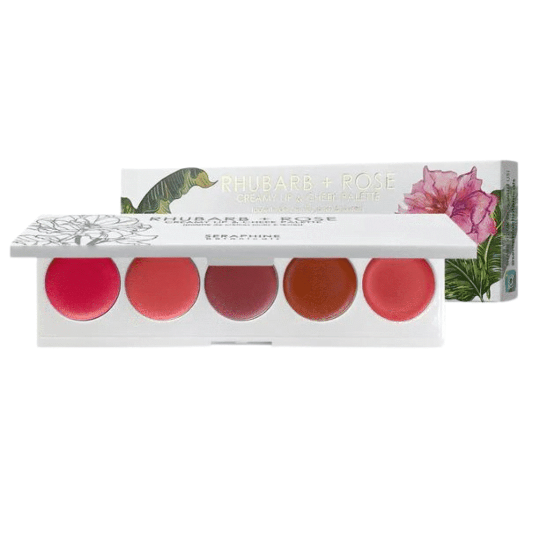 SERAPHINE BOTANICALS LIP & CHEEK PALETTE: RHUBARB+ROSE 7g