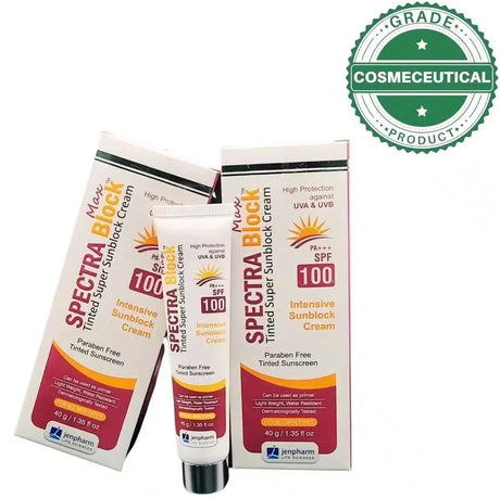 SPECTRA BLOCK MAX TINTED SUPER SUNBLOCK CREAM PA+++ SPF 100 TINTED SUNSCREEN 40g