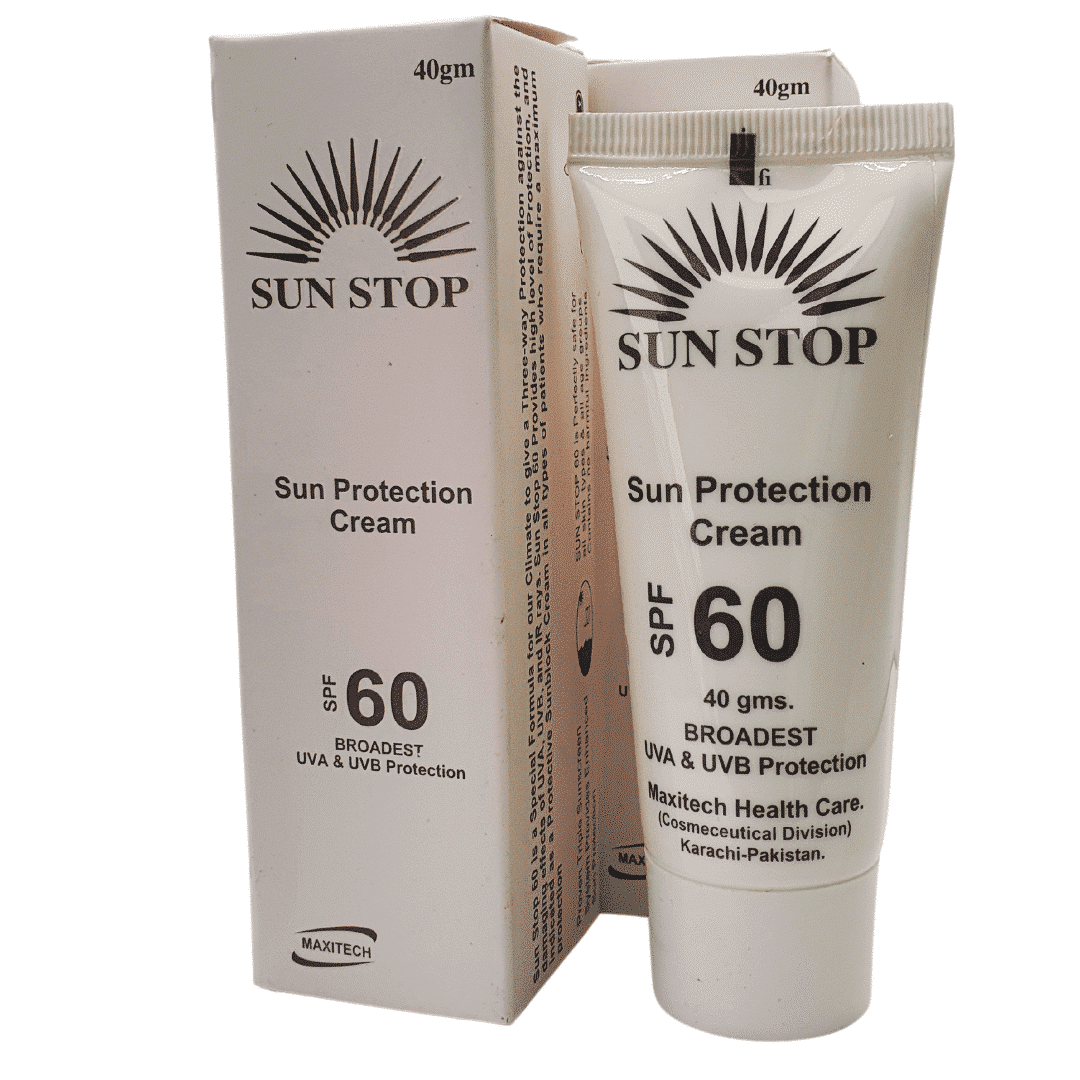 SUN Stop sun protection Cream 40gm ULTRA FINE ZINC OXIDE,MICRONIZED TITANIUM DIOXIDE,BENZOPHENONE