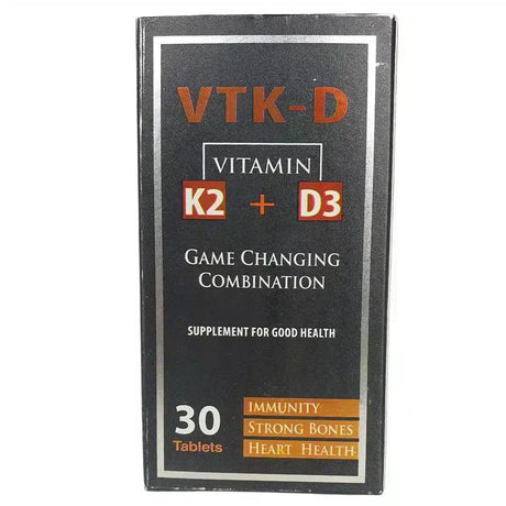 VTK Vitamin K2 + D3 Supplements (30 Tablets) | Strong Bones & Heart Health | HBM - dermatologists.pk