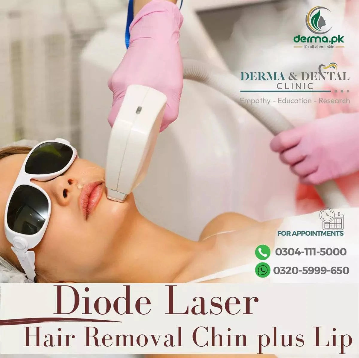 Diode Laser Hair Removal Services: Chin & Lip - dermatologists.pk