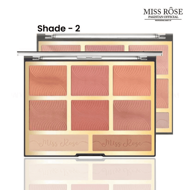 MISS ROSE BLUSH HIGHLIGHTER BRONZE & EYESHADOW PALLETE 02