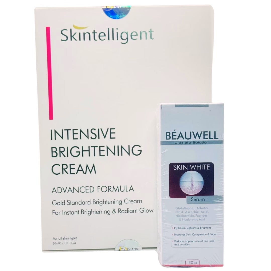 Glowing Skin Discount Box: Beauwell Skin Whitening Serum & Davis & Co. Intensive Brightening Cream - dermatologists.pk