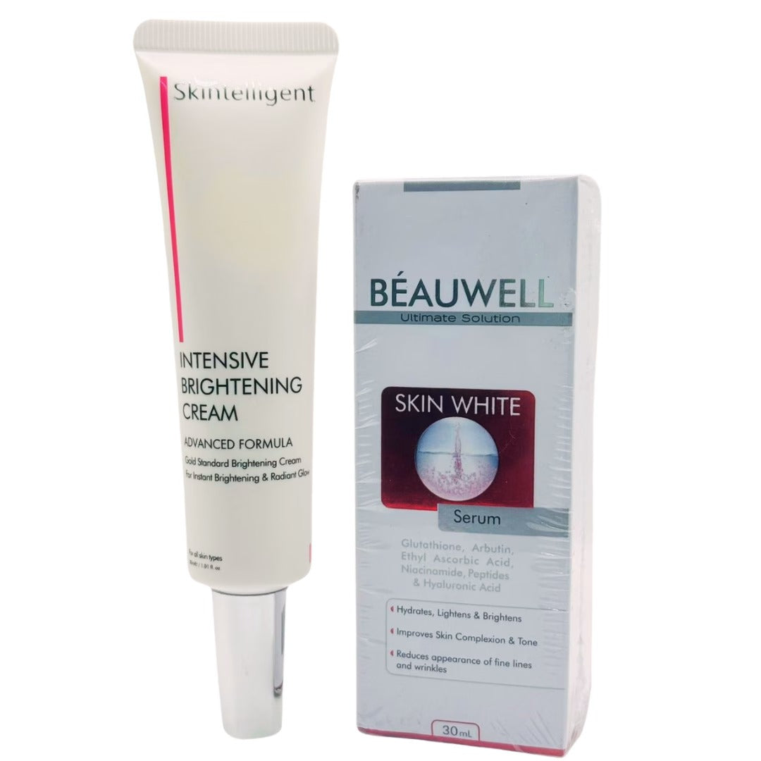 Glowing Skin Discount Box: Beauwell Skin Whitening Serum & Davis & Co. Intensive Brightening Cream - dermatologists.pk