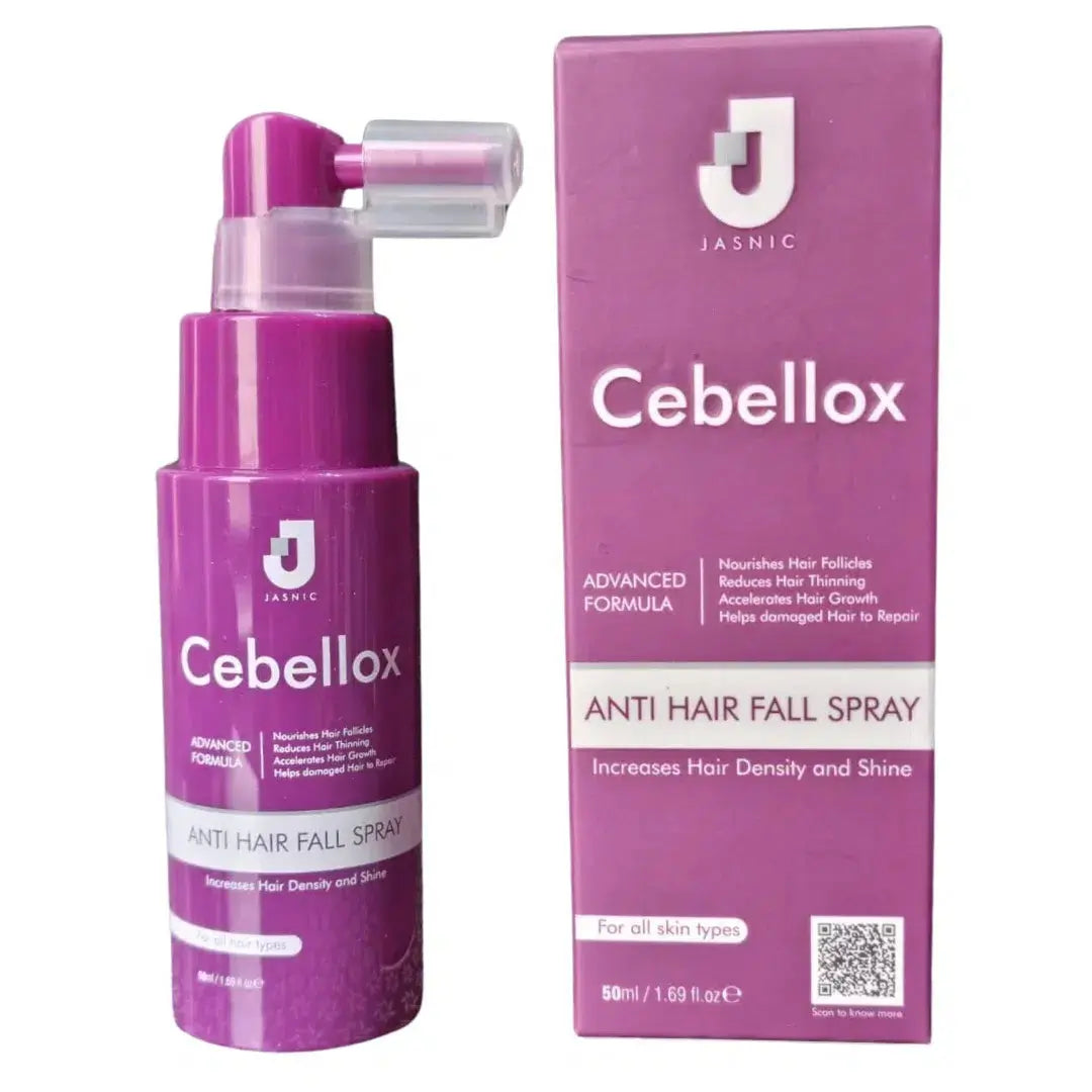 Jasnic cebellox anti hair fall spray.